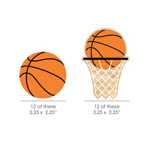 Big Dot of Happiness Nothin But Net Basketball Cut Outs - 24 Count