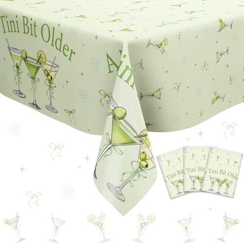 Kreatwow 3Pcs Martini Birthday Tablecloth 898 X 426 ft