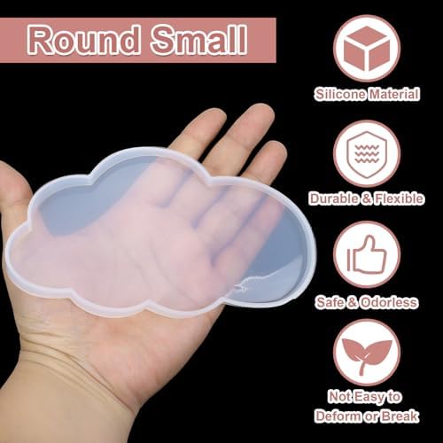 Uxcell 2 Pcs Cloud Large Coaster Resin Silicone Mold