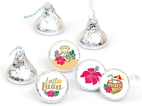Big Dot of Happiness Last Luau Round Candy Stickers - 108 per Sheet