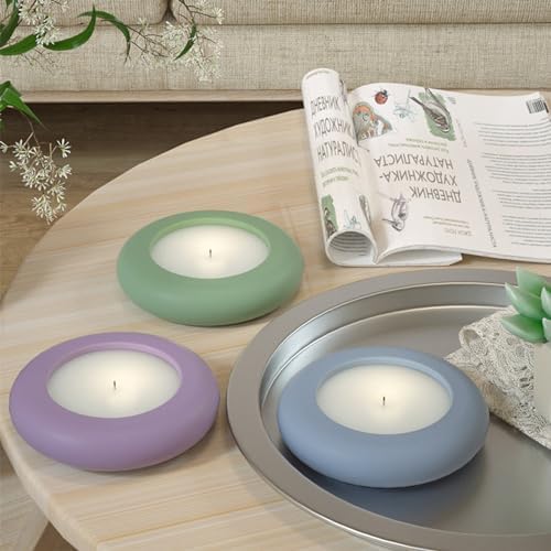 Wehous 2PCS Round Candle Holder Silicone Molds
