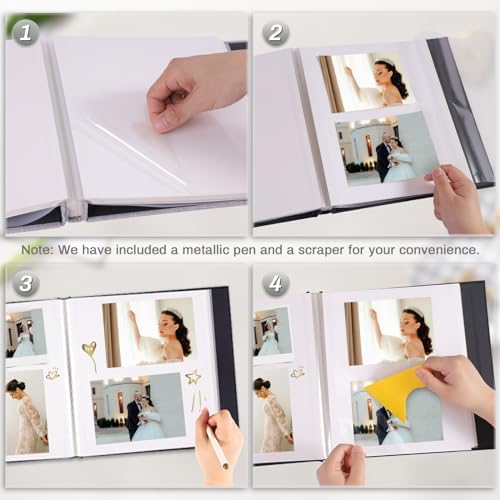 Large Photo Album Self Adhesive 40 Pages Grey 11x106