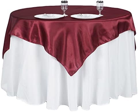 Balsa Circle 10pcs 90x90-Inch Burgundy Satin Table Overlays