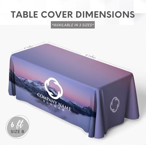 Custom 6ft Table Cloth with Business Logo Made in USA