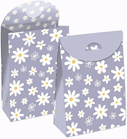 Purple Daisy Flowers Party Favor Bags Set of 12