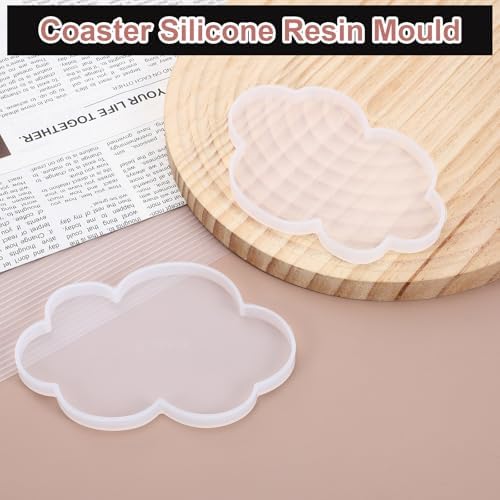 Uxcell 2 Pcs Cloud Medium Coaster Silicone Resin Mould