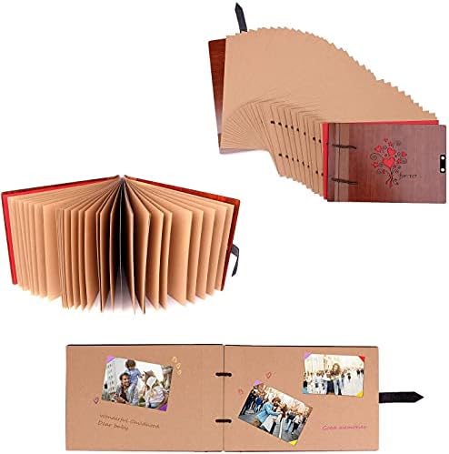 ZEEYUAN 80 Page Wooden Photo Album Scrapbook DIY