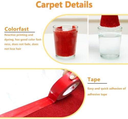 2mm Red Aisle Runner Carpet for Weddings and Events