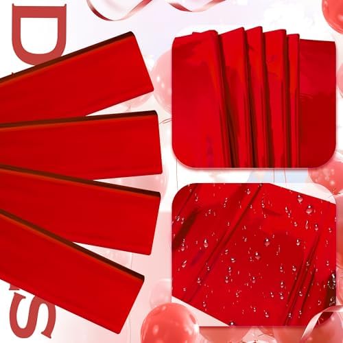 4pcs Red Foil Tablecloth 54x72 Inch Party Decor