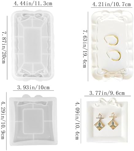 2 PCS Bow Resin Tray Molds for DIY Jewelry Display
