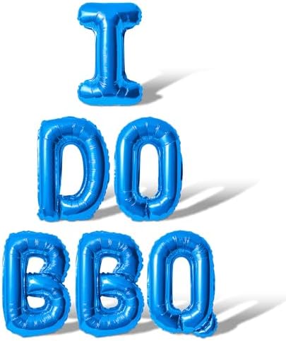 Letter Balloons I DO BBQ 16 Inch Foil Mylar Balloons