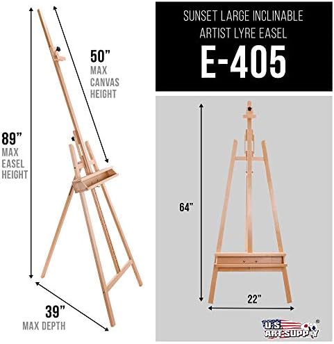 US Art Supply 64 to 89 Inch Sunset Medium A-Frame Easel