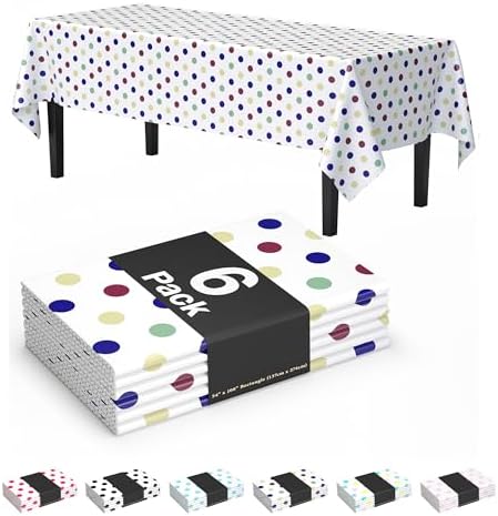 Exquisite Colorful Polka Dot Tablecloths 6-Pack