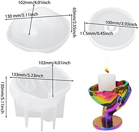 FineInno Resin Casting Mold Set for Candle Holders and DIY Jewelry