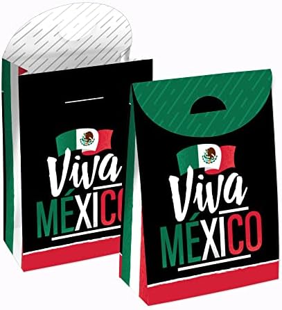 Big Dot of Happiness Viva Mexico Party Favor Bags Set of 12