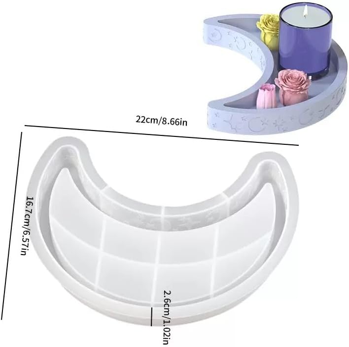Moon Tray Mold for Resin Casting and Concrete