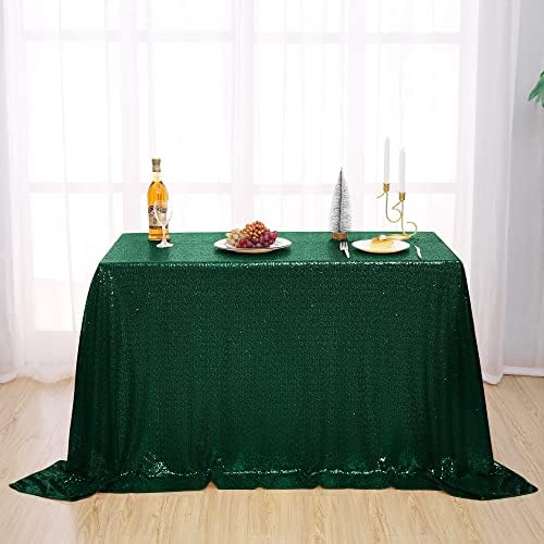 Nanbowang Dark Green Sequin Rectangular Tablecloth 50x50