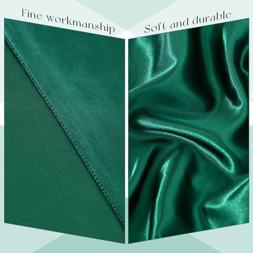 10 Pack Dark Green Satin Tablecloths 57x108 Inch