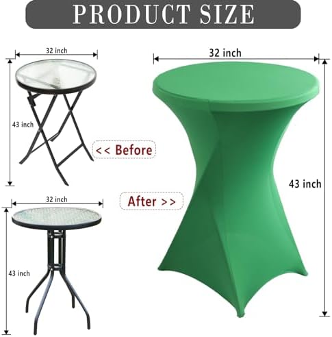 Rakila 2 Pack Spandex Cocktail Table Covers