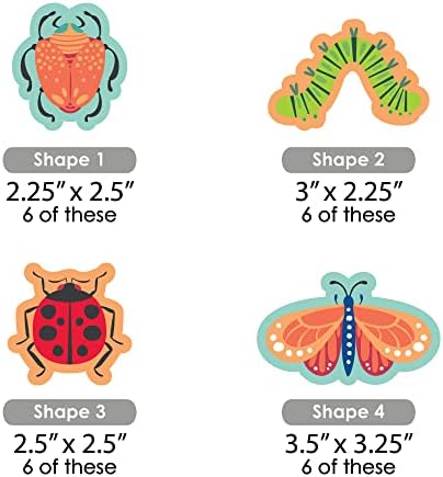 Big Dot of Happiness Buggin Out - 24 Count Bug Shaped Cut Outs