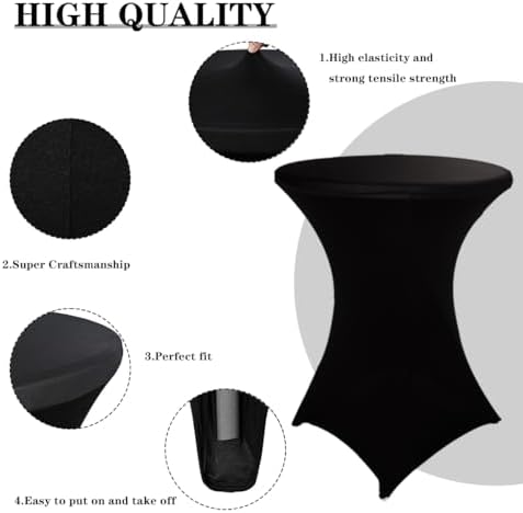 HAORUI Spandex Table Covers 2 Pack for Round Tables