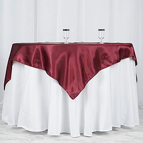 Balsa Circle 10pcs 90x90-Inch Burgundy Satin Table Overlays