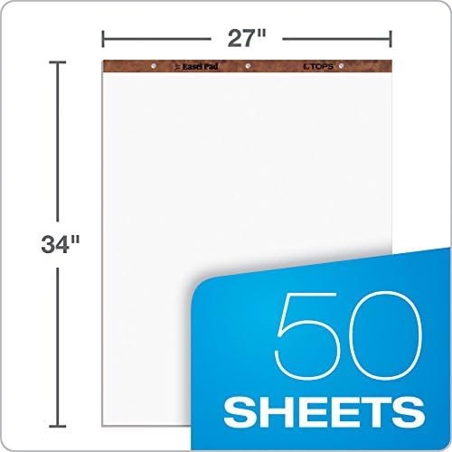 TOPS Easel Pad 2 Pack 100 Pages Bright White 3 Hole Punched