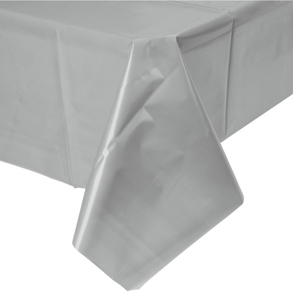 Amscan 3-Ply Paper Silver Table Cover 54x108