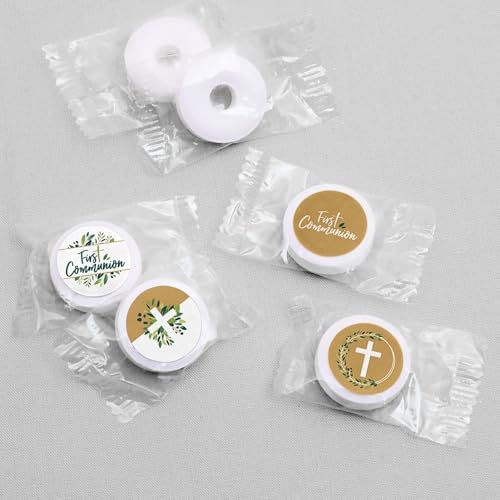 Elegant Cross Round Candy Sticker Favors 108 Stickers