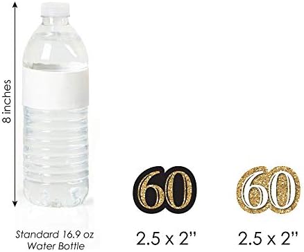 Big Dot of Happiness 60th Birthday Cut Outs - Gold - 24 Count