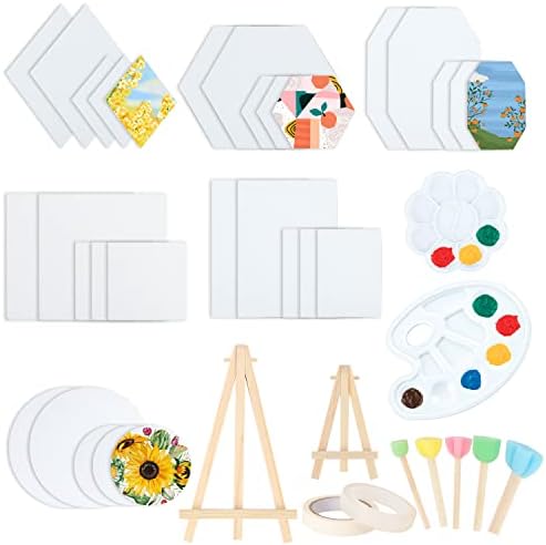 PHUNTTEK 30 Pack Canvas Panels for Painting Art Supplies Kit