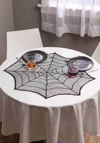 Fun Costumes Halloween Spider Web Table Cover Black Lace