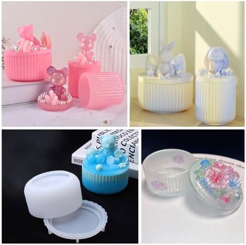 BIGEBO 2PCS Jar Resin Mold with Lid