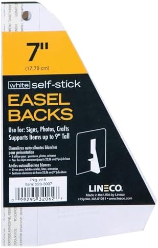 Lineco White Single-Wing 7 Inch Self-Stick Chipboard Easel Backs 5 Pkg