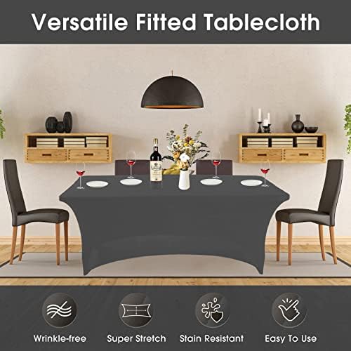 SweetEasy 8FT Stretch Spandex Table Cover Pack of 2