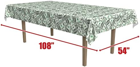 Beistle Big Bucks Rectangular Table Cover Casino Theme