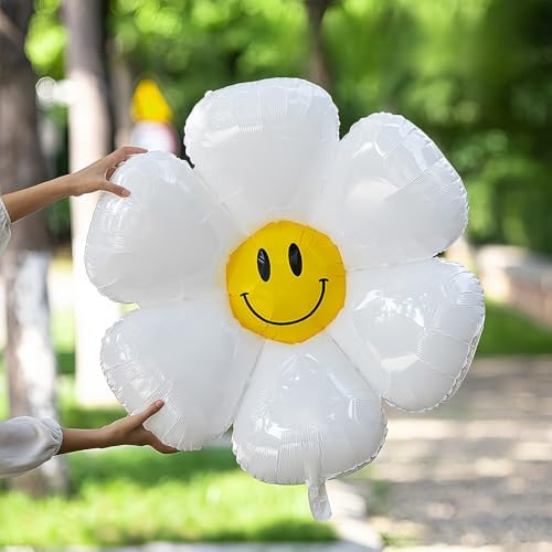 12PCS Smiley Daisy Flower Balloons for Birthday