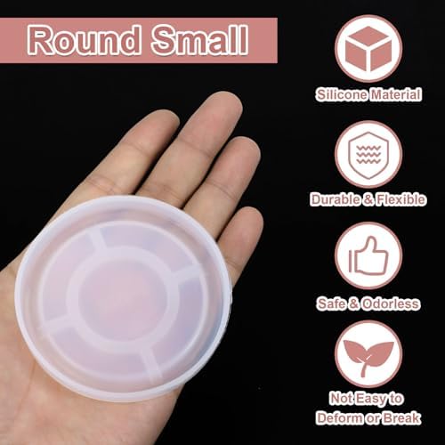 Uxcell 2 Pcs Round Small Coaster Silicone Resin Moulds