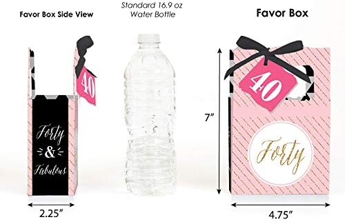 Chic 40th Birthday Favor Boxes Set of 12
