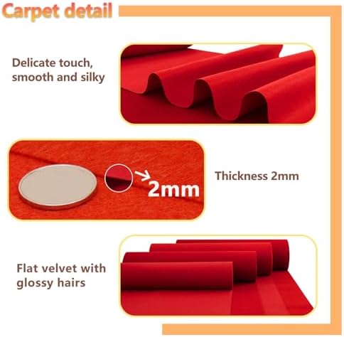 2mm Red Aisle Runner Carpet for Weddings and Events