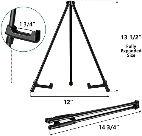 14 Inch Adjustable Tabletop Easel Stand - 6 Pack Black Steel