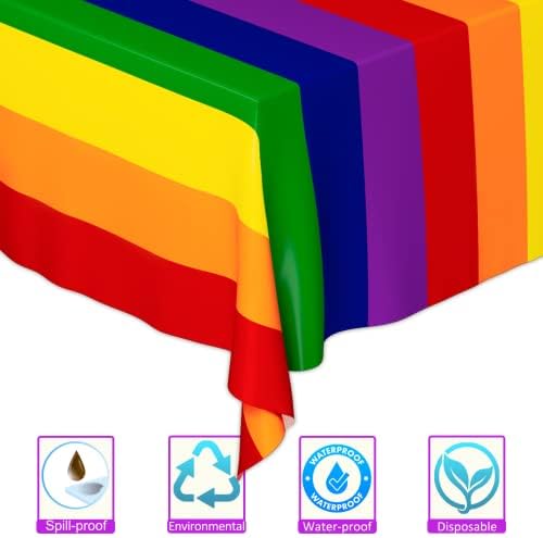DYLIVeS Rainbow Tablecloth 54x108 Inch 2 Pcs