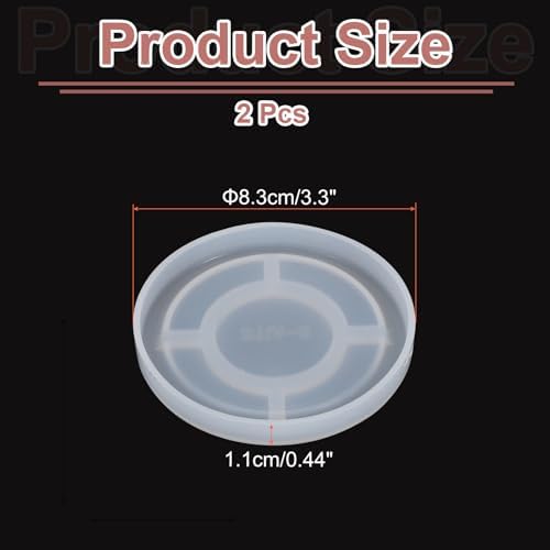Uxcell 2 Pcs Round Small Coaster Silicone Resin Moulds