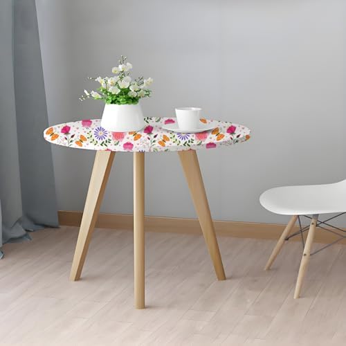 36 Inch Floral Round Tablecloth with Elastic