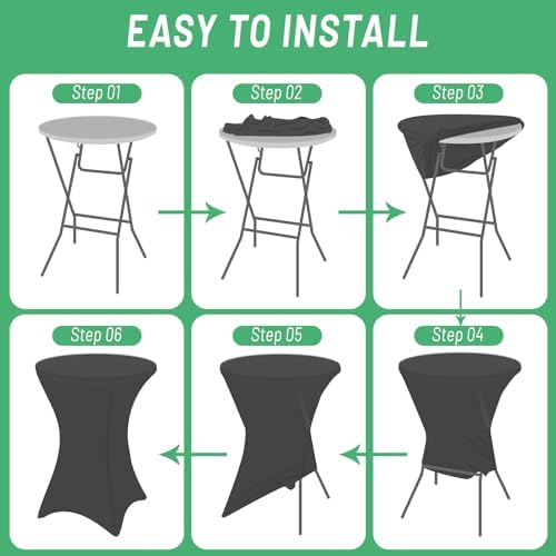 Rakila 2 Pack Spandex Cocktail Table Covers