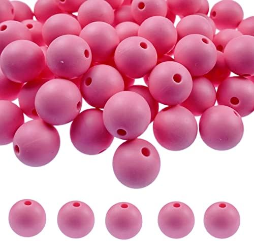Pink Silicone Beads 100pcs 9mm Round for DIY Jewelry Making