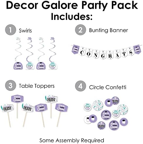Dental School Grad Party Decor Kit - 51 Pieces