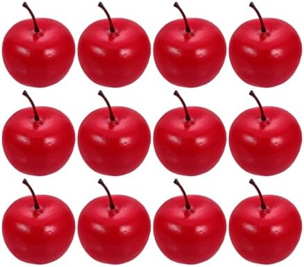 LOGOFUN 12pcs Red Christmas Artificial Fruit Props