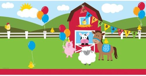 Farmhouse Fun Plastic Tablecover 54 x 108 Multicolor