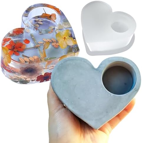 Wehous Valentine Resin Heart Candle Holder Mold